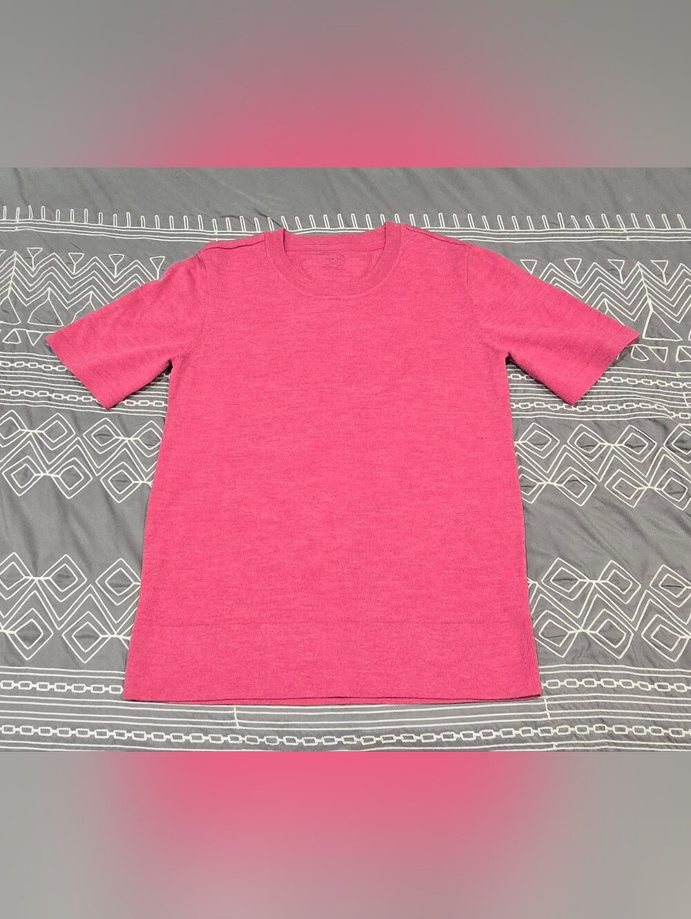 Woolx Anna Crew Sweater Tee In Pink Size XS
